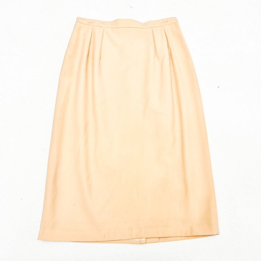 Karl Lagerfeld Soft Blush Pink Wool Pencil Skirt Nude Pencil Size 40 France